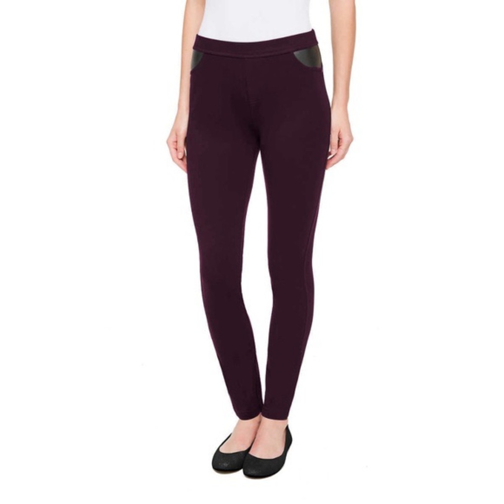 DKNY Pull-On Ponte Pant, Purple - L